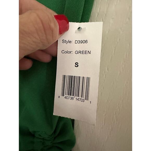 NWT Alexia Admor Green Danika Ruched Side Slit Bodycon Day Dress Size Small - Picture 6 of 8